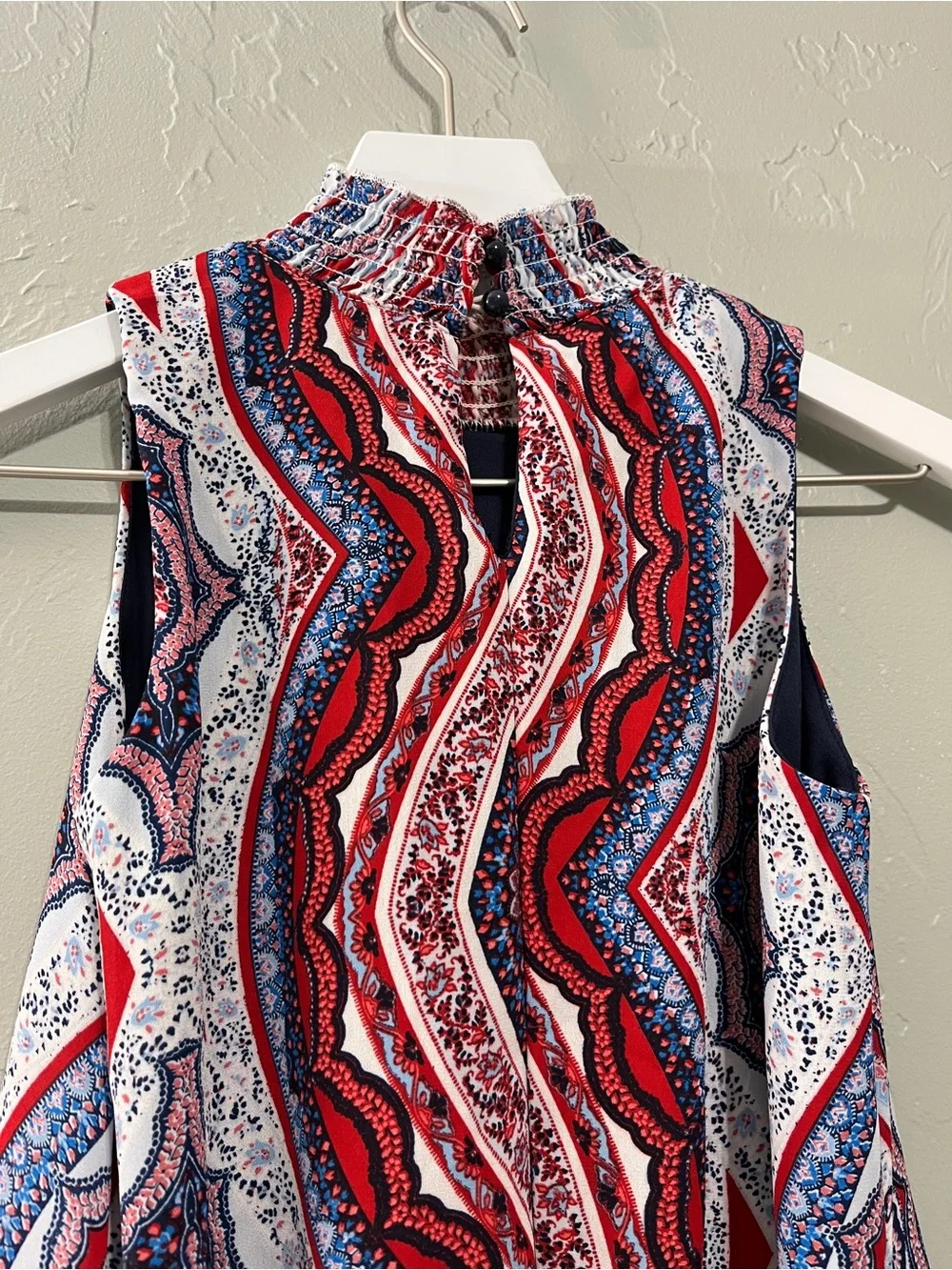 Speechless Sleeveless Paisley High Neck Dress Girls‎ 14 red white blue